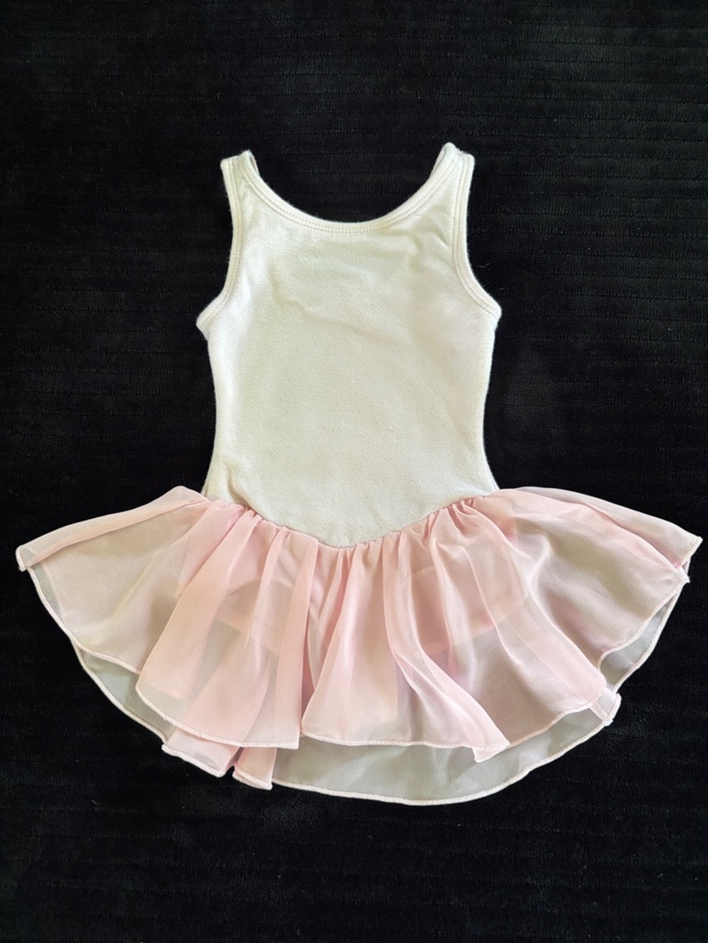 Body Wrappers White Tank Leotard with Light Pink Tulle Skirt